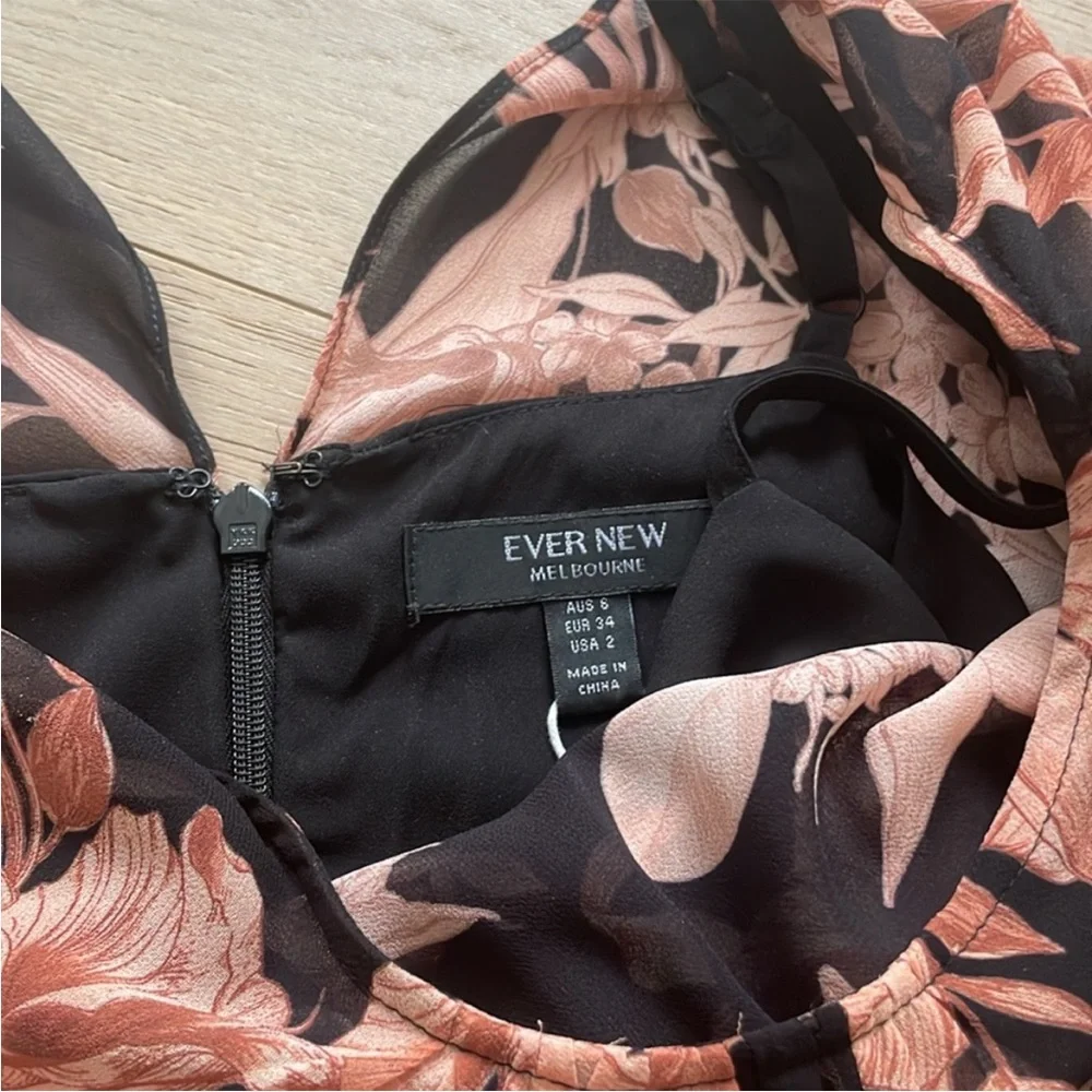 Ever New Lenora Black Mini Dress with Blush Floral Print - Picture 6 of 10